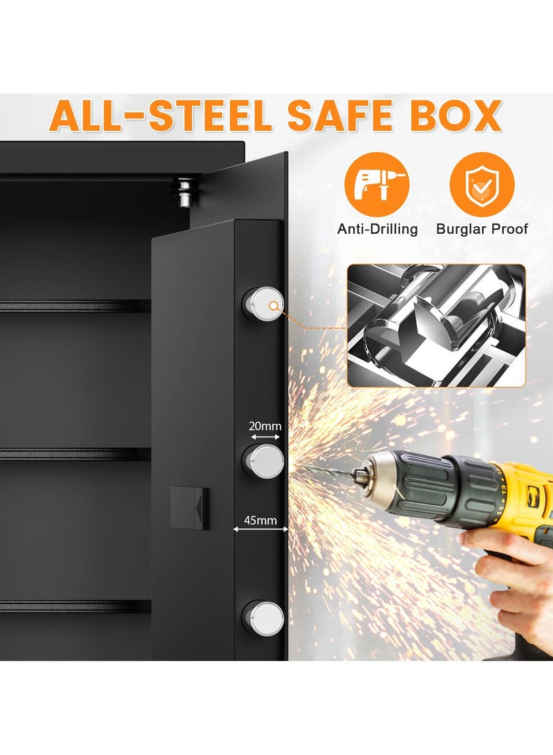 VUCATIN Large Home Safe Fireproof Waterproof Digital Home Security Fireproof Safe Box with Combination Lock Alarm Systerm and Removable Shelf Fire Safe for Home Documents Money Valuables(60*38*31 CM) - Image 2