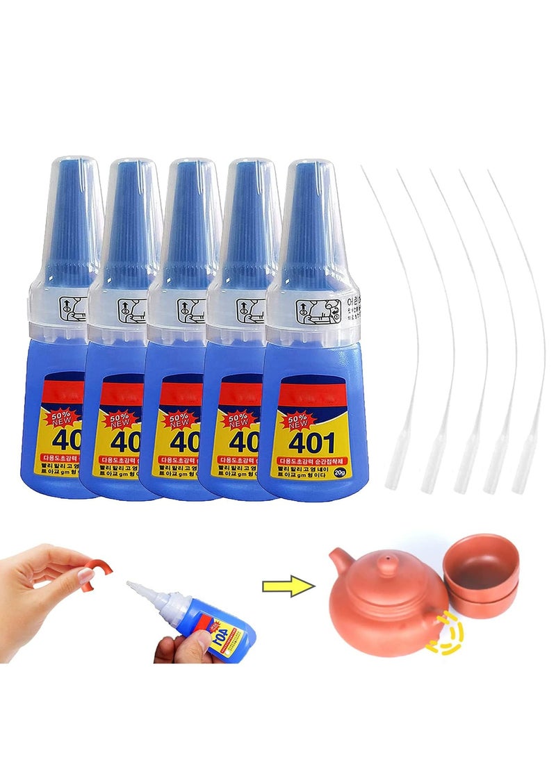 CMGTYYD Multipurpose High-Grade Bonding Glue, Super Glue for Metal, Multipurpose Premium Adhesive Glue, Super Fast-Curing Adhesive, All Purpose Repair Glue, for Bonding Metal, Plastic, Wood (5Pcs) - Image 1