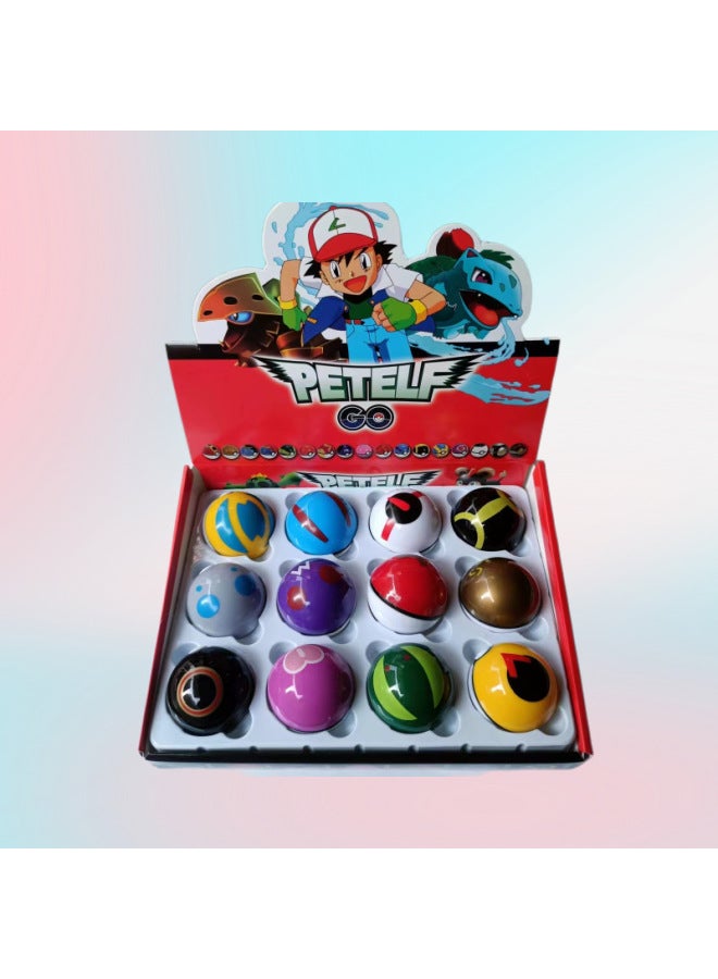 Premium Master Ball Sculpture Pikachu Pet Pokemon Handheld Model Toy High Quality Doll Figure Small Elf Ball-Color:5cm Elf Ball A Box Of 12  - Image 4