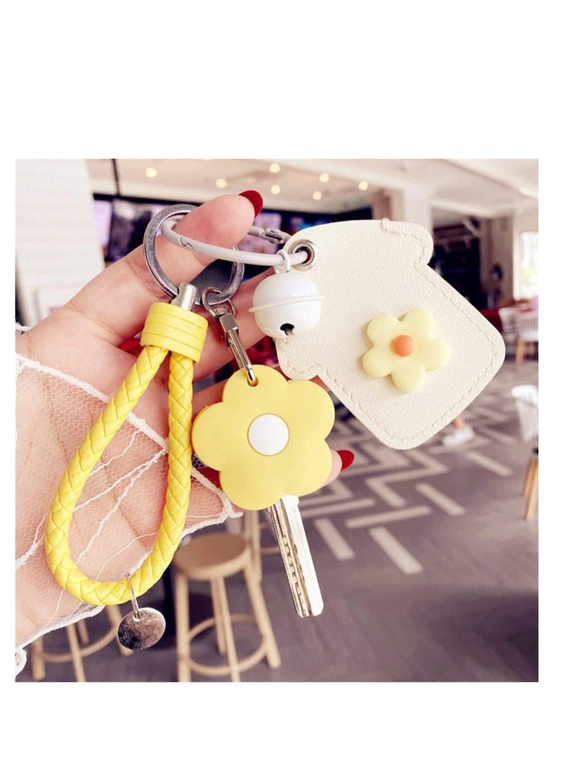 Flower Key Caps Silicone Key Ring Covers Tags Keychain Case Shell Key Protector Caps Identifier Rings Combination Key Key Caps Covers Tags Handy Key Ring Holder for Distinguishing Keys 10 Pcs - Image 3