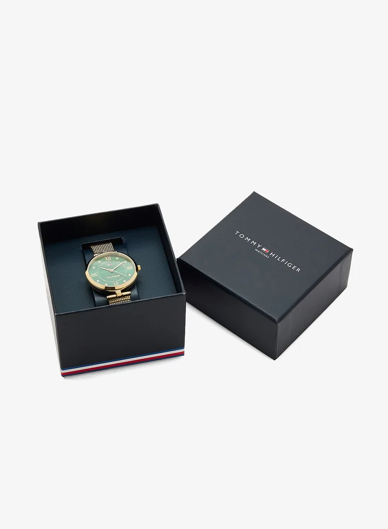 Tommy Hilfiger  3-Hand Womens Quartz Movement Watch With Gold-Tone Stainless Steel Mesh Bracelet - 1782711 for Women | Best Price UAE