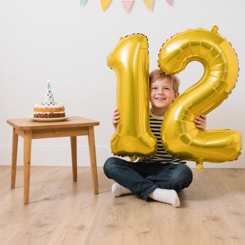 Kelfuoya 40 Inch Gold Balloon Number 1 First Birthday Jumbo Mylar Foil Helium Balloon for 10 21 31 Birthday Digital for Birthday Party Wedding Anniversary Party Decorations - Image 4