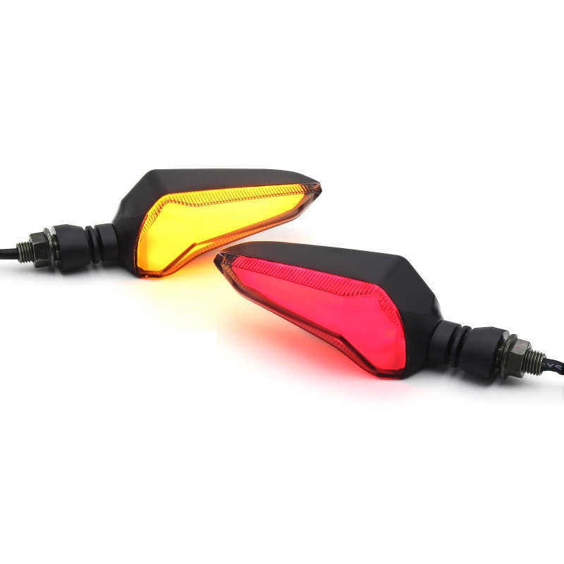 MFC PRO A pair of Universal High Brightness Motorcycle Turn Signal Lamp With Position Lamp for Yamaha MT-09 for Kawasaki Z800 for Suzuki GSX for Honda CBR1000 CBR600 (Yellow/Red)