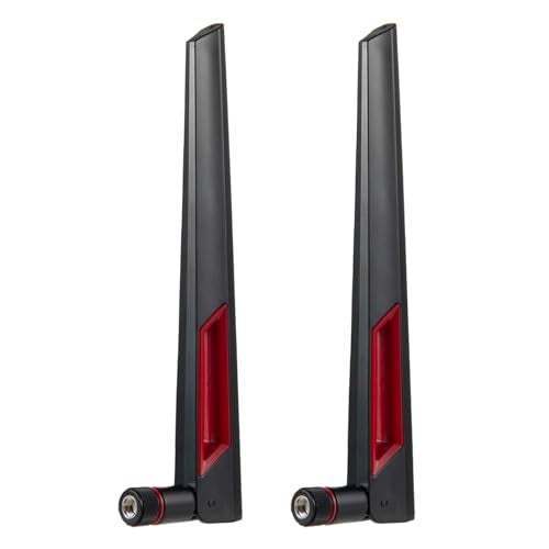 eifagur WiFi 6 6E Tri-Band 2.4GHz/5GHz/6E 9dBi Omnidirectional Antenna for PC Desktop Computer PCI-E WiFi 6E Network Card USB Bluetooth Card Wireless Router（2Pack-Black），Eifagur - Image 1