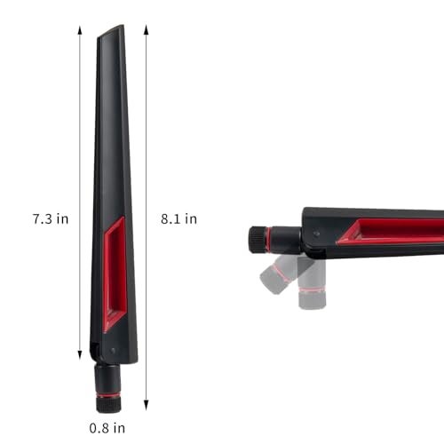 eifagur WiFi 6 6E Tri-Band 2.4GHz/5GHz/6E 9dBi Omnidirectional Antenna for PC Desktop Computer PCI-E WiFi 6E Network Card USB Bluetooth Card Wireless Router（2Pack-Black），Eifagur - Image 2