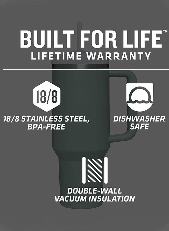 Taiahiro 40oz Stainless Steel Vacuum Insulated Tumbler with Lid and Straw - Image 4