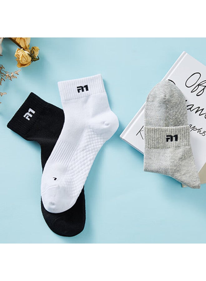 Taan Badminton Socks With Towel Bottom, Professional Running Short Socks For Men, Cotton Socks, T527 Mixed Colors, 3 Pairs - Image 5