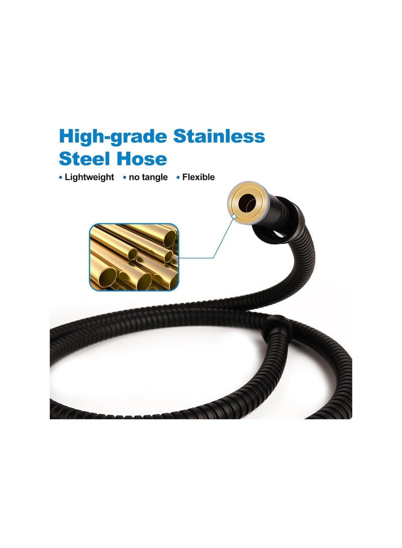 HOMESTAR Shower Head with Handheld, Heads High Pressure, Flow Even Low Water Pressure Held Showerhead Set, Filtered hose 60", Bracket, Rubber Washers, and three Filters  - Image 2