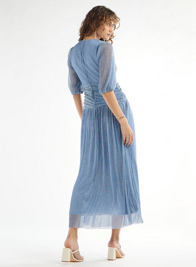 Splash FAV Metallic Pleated Dress - Image 3