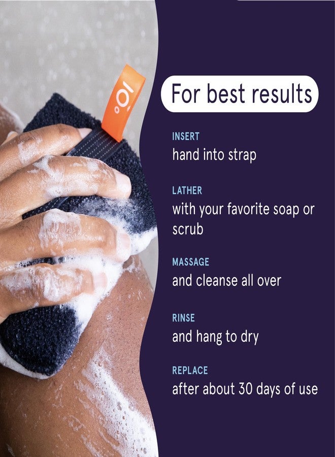 cleanlogic كلين لوجيك ديتوكسيفي منظف الفحم المنقّي مقشر الجسم، أداة تقشير قابلة لإعادة الاستخدام لبشرة ناعمة وأكثر نعومة، روتين العناية بالبشرة اليومي، عبوة قيمة 3 قطع - Image 4