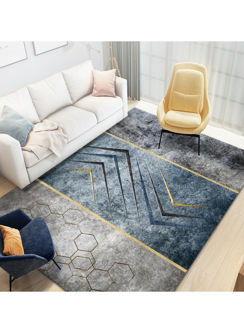 Loquat سلسلة الأزرق من ألياف البوليستر ذات الجودة سجادة مريحة (سجادة فقط)