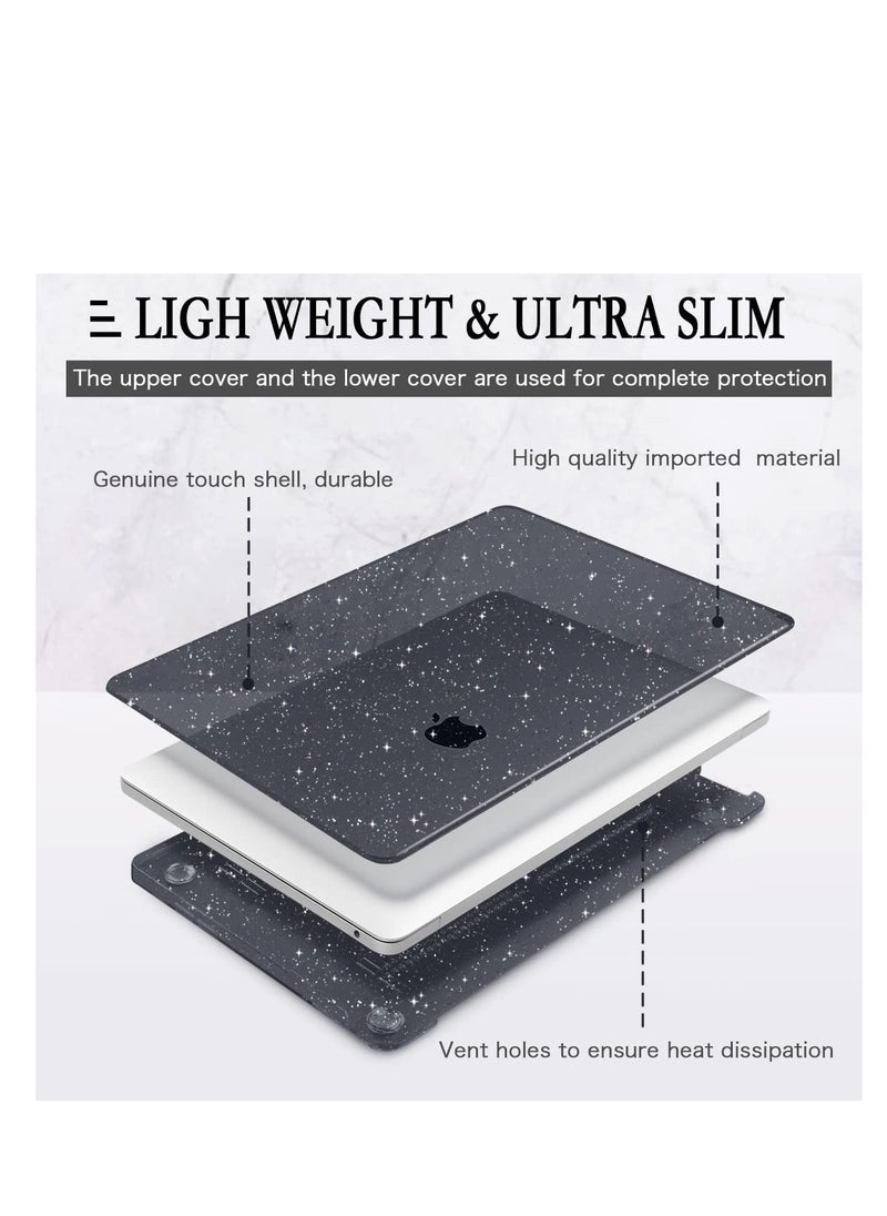 Generic Glitter Case Compatible with MacBook Air 13 inch 2025 Release M4 Chip A3240 and 2024 Release M3 Chip A3113 and 2022 Release M2 Chip A2681, Smooth Laptop Hard Shell Case, Shiny Black  - Image 2