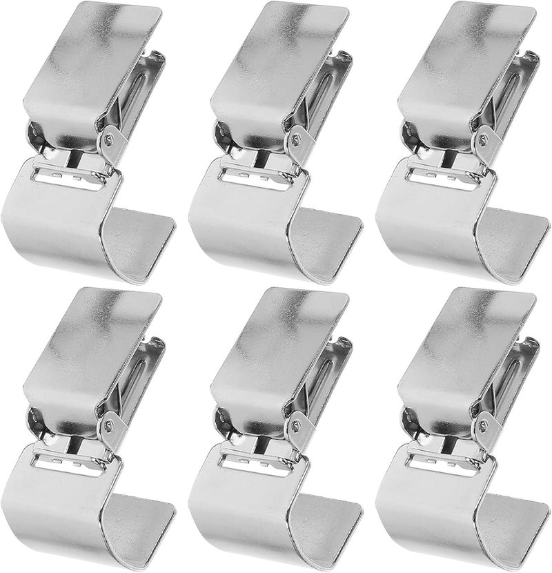 SECFOU 6pcs Stainless Steel Rug Clips Quilt Clamps Carpet Holders Heavy Duty Tapestry Grippers for Home Window Curtain Hanging and Display - Image 1