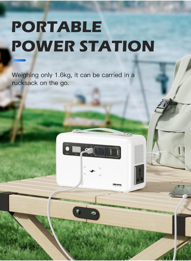 VANPA 200W White Portable Power Station, Max 180Wh Lithium Battery Solar Powerbank With AC/DC/PD/USB Wireless Output For Camping  - Image 3