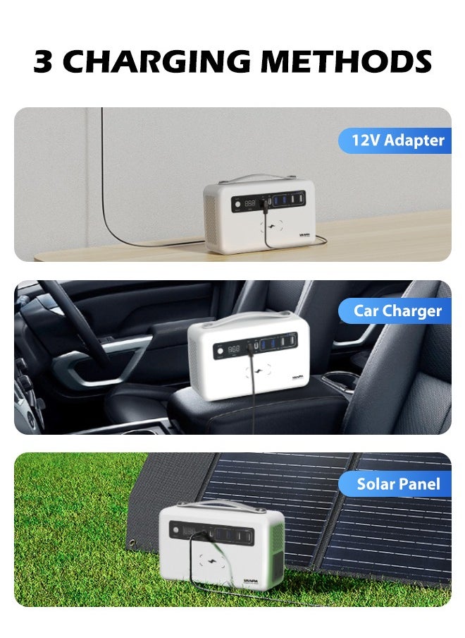 VANPA 200W White Portable Power Station, Max 180Wh Lithium Battery Solar Powerbank With AC/DC/PD/USB Wireless Output For Camping  - Image 5