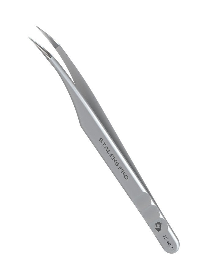 Staleks Pro Professional Eyelash Tweezers Expert 40 Type 11 - Curved - Lash Separation - Stainless Steel - Anti-Fatigue Design - Image 1