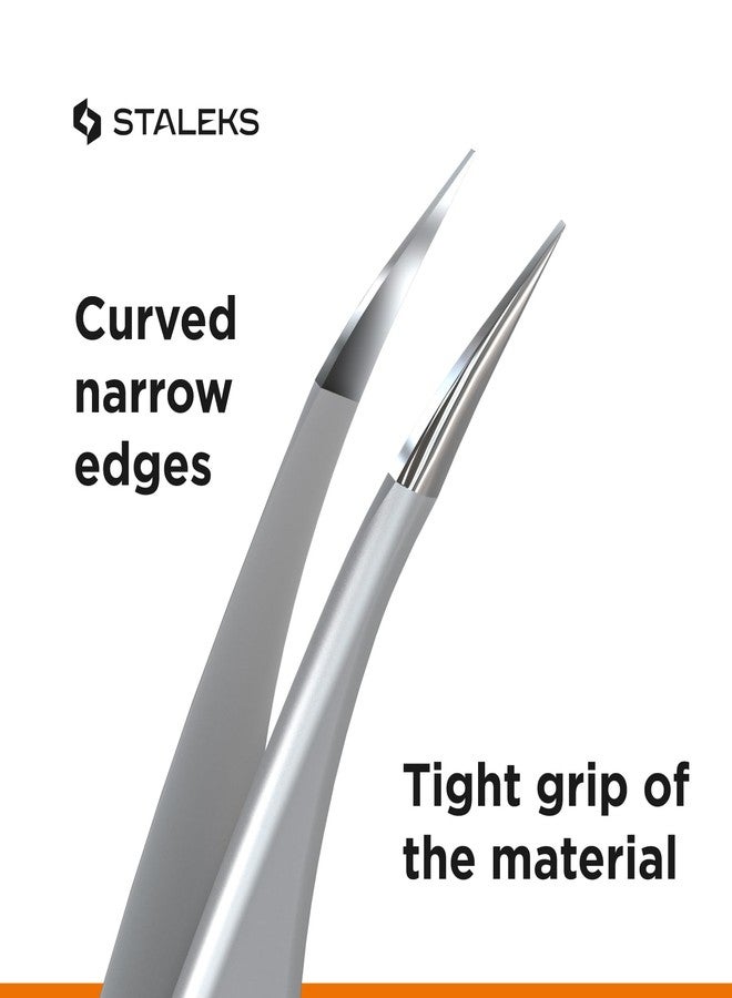 Staleks Pro Professional Eyelash Tweezers Expert 40 Type 11 - Curved - Lash Separation - Stainless Steel - Anti-Fatigue Design - Image 5