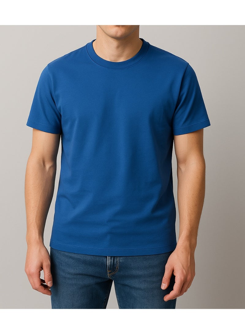 Oversized Fit Crew Neck Cotton Basic T-Shirt-Unisex Basic Oversized T-Shirt-Round Neck CottonT-Shirts-Oversized Plain T-Shirts-Streetwear T-Shirts-Undershirts' Basic-Basic Under Jacket  - Image 3