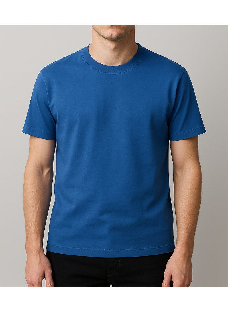 Oversized Fit Crew Neck Cotton Basic T-Shirt-Unisex Basic Oversized T-Shirt-Round Neck CottonT-Shirts-Oversized Plain T-Shirts-Streetwear T-Shirts-Undershirts' Basic-Basic Under Jacket  - Image 2