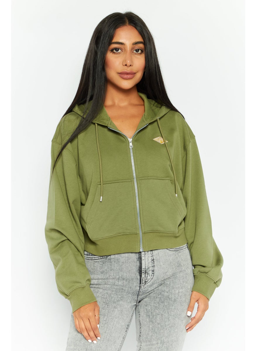 Women Embroidered Logo Long Sleeves Hooded Sweatshirt, Olive - pzsku/ZF678DF19E8C8A2DCD5A8Z/45/_/1737642223/0ff50593-0024-4926-9972-eebe96ad68b3