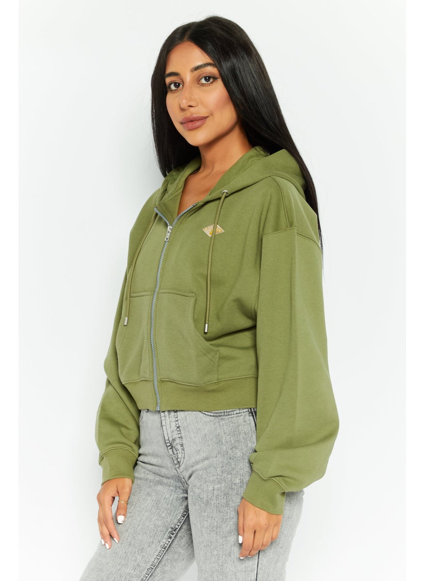 Women Embroidered Logo Long Sleeves Hooded Sweatshirt, Olive - pzsku/ZF678DF19E8C8A2DCD5A8Z/45/_/1737642226/0f6fcd27-5d7f-49fb-9836-dca5a51a3802