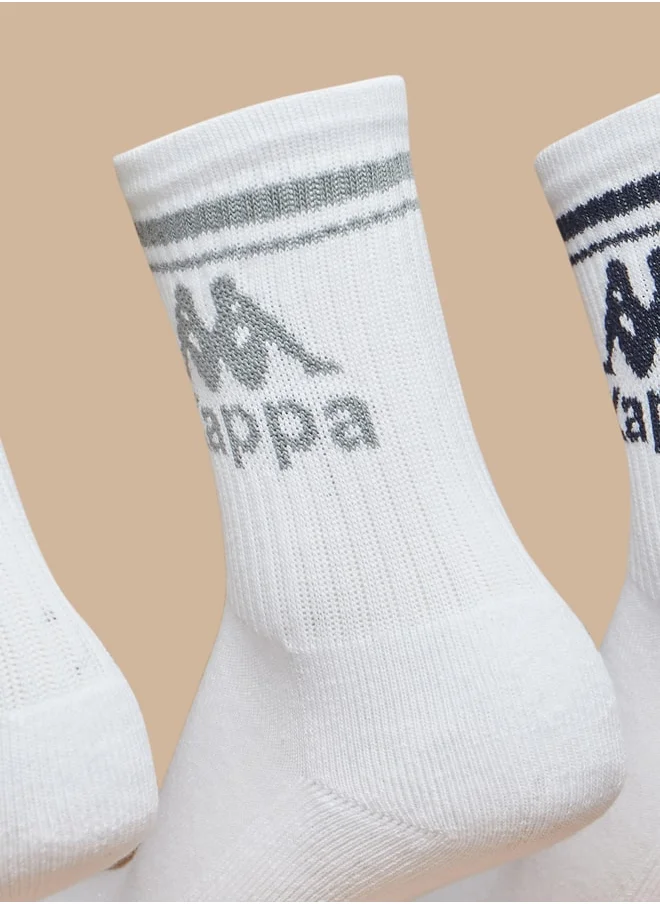 Kappa Logo Print Crew Length Sports Socks - Set of 5