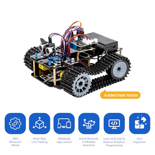 ACEBOTT Smart Robot Tank Car Kit with ESP32 for Arduino Robotics for Kids Ages 812 1216 STEM Science Kits Coding Gifts for 816 Year Old Boys Girls Teens Cool Engineering Building Toys Unique Gifts - Image 5