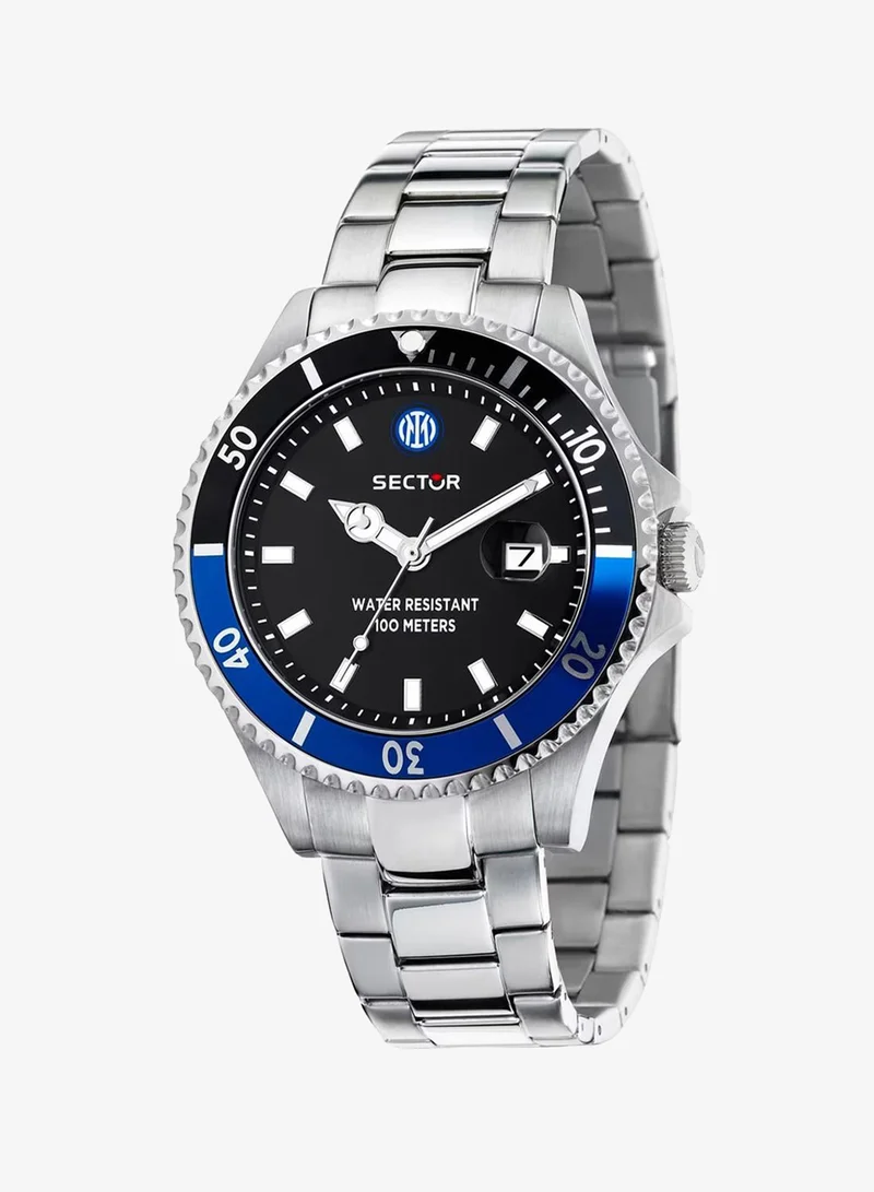 Sector 230 Collection Men's Analog Watch - Black Dial, 43mm Metal Case, Metallic Stainless Steel Bracelet, Quartz, 100M Water Resistant - R3253161062
