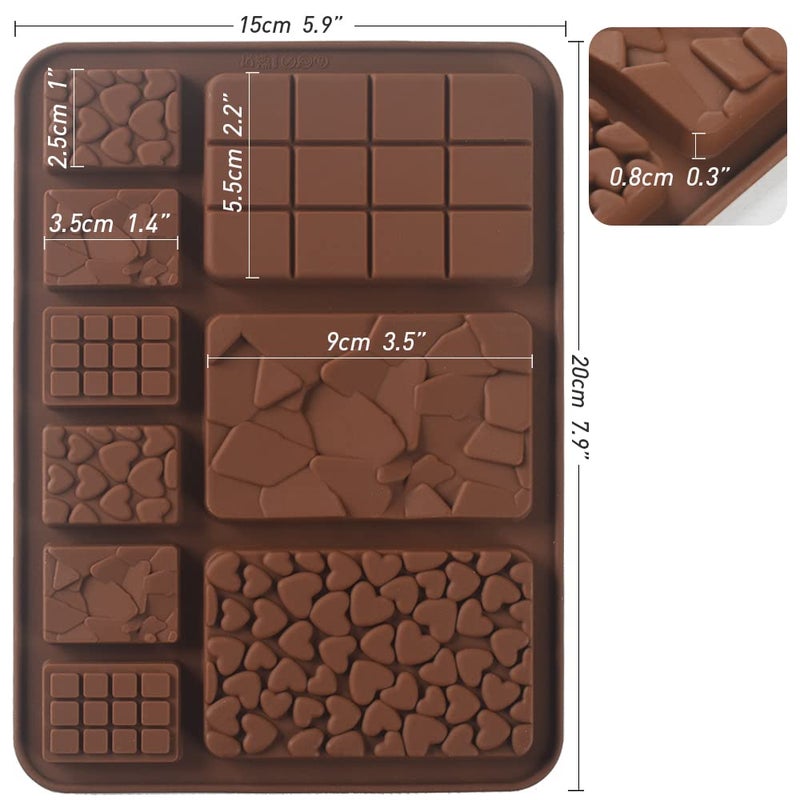 Cozihom Break Apart Silicone Chocolate Molds, Chocolate Bar Molds, Homemade Protein and Energy Bar Molds, 5 Packs - Image 3