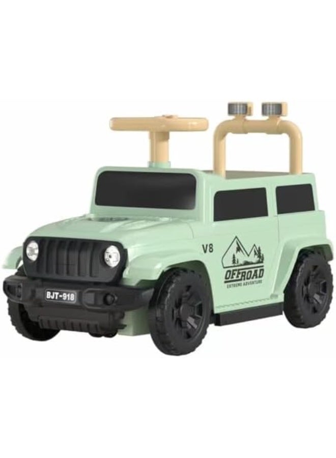 turtees سيارة جيب للأطفال من تورتيز مع مقبض سحب وصندوق تخزين | لعبة سيارة دفع للأطفال مع عجلة قيادة | مركبة ركوب متينة للأولاد والبنات (الأعمار 2–5 سنوات) - Image 1