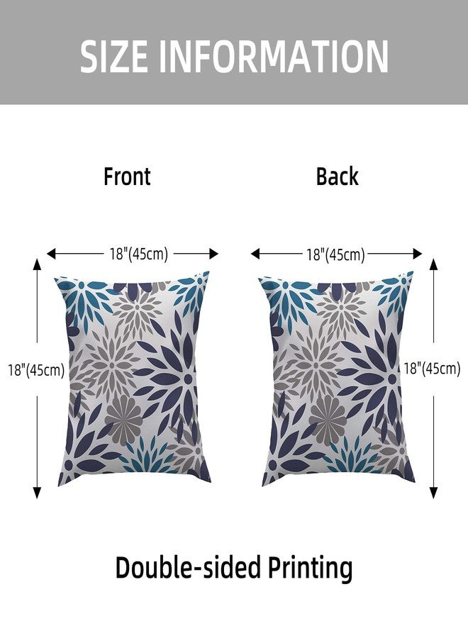 ROCK CLOUD Blue Pillow Covers 18" x 18" Set of 4 Decorative Throw Pillow Cover for Couch Modern Pillow Cases for Living Room Cushion Bed Outdoor Car Gray and Blue Home Decor - Image 5