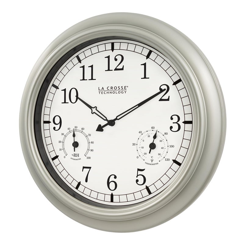 La Crosse Technology La Crosse Technology WT3181PLQ Quartz IndoorOutdoor Wall Clock 18 