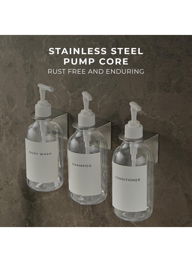 موزع شامبو وبلسم مع حامل حائط (أبيض) - Image 3