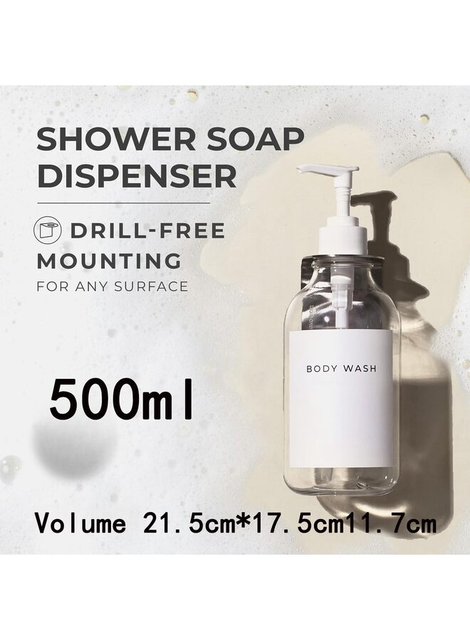 موزع شامبو وبلسم مع حامل حائط (أبيض) - Image 2