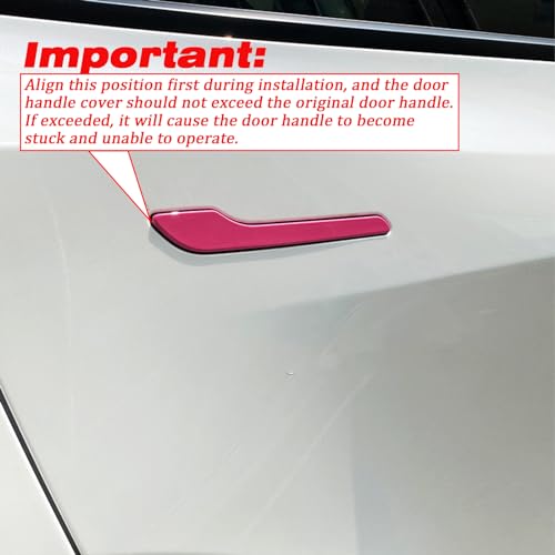 XTnueotr Door Handle Cover for Tesla Model Y/3, Door Handle Decoration Cover Trim fit for Tesla Model 3/Y Exterior Accessories (Pink) - Image 2