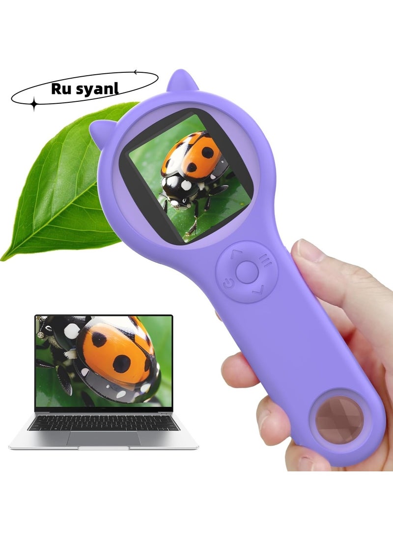 Ru syanl Microscope for Kids - Mini Pocket Handheld Microscope for Toddlers -Educational Science Kit Toys for Ramadan Birthday Gifts Toys for 3 4 5 6 7 8 9 10 Year Old Kids  - Image 1