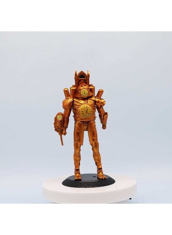general Golden Clock Man Figure Articulated Transformable Clock Man Golden Clock King Figurine Display - Image 1