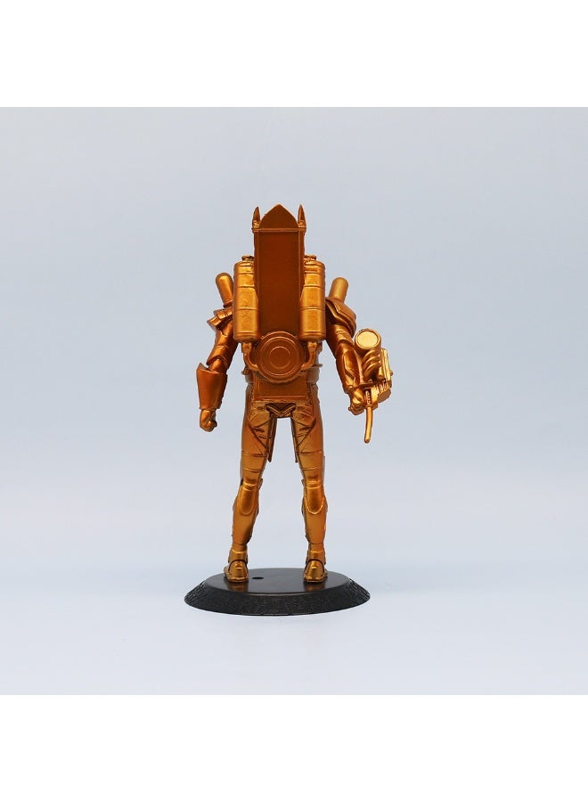 general Golden Clock Man Figure Articulated Transformable Clock Man Golden Clock King Figurine Display - Image 2