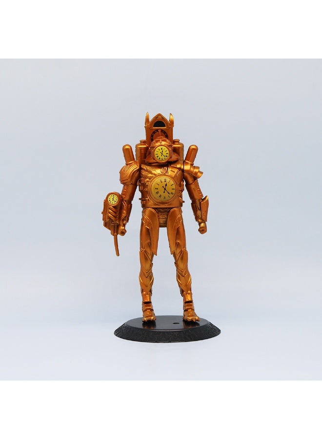 general Golden Clock Man Figure Articulated Transformable Clock Man Golden Clock King Figurine Display - Image 5