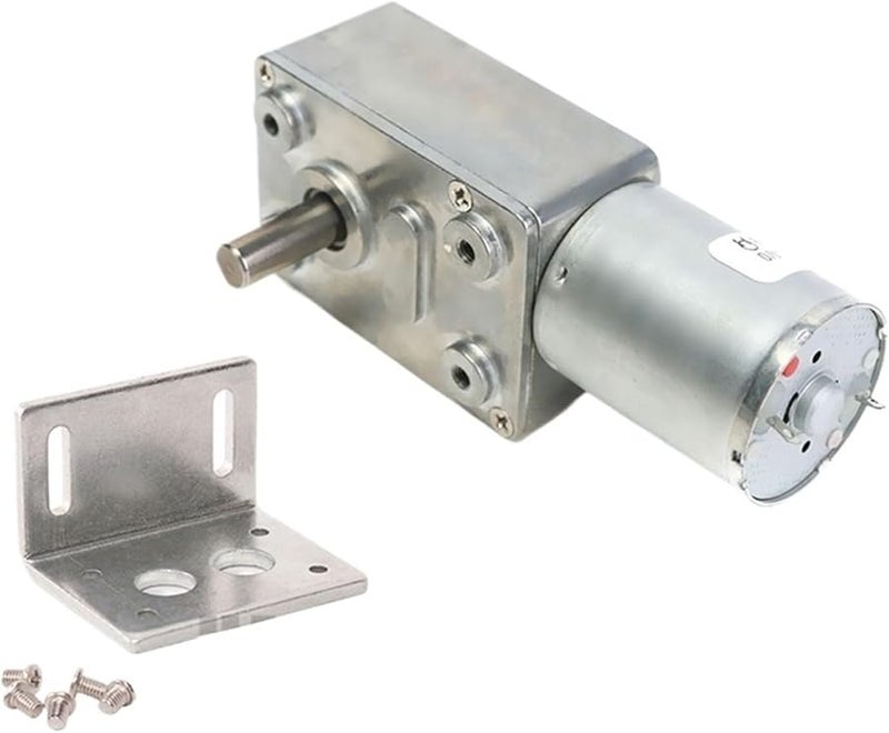 12V 50RPM Worm Gear Reduction Motor With Speed Controller And Power Supply Metal Gear 1 2 25kg - Image 4