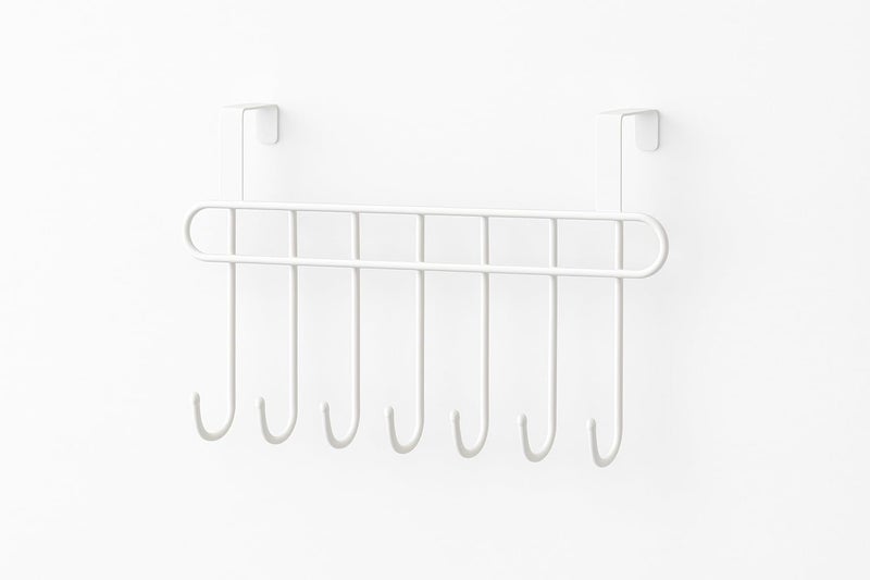 Kundi Multi-Functional Over-the-Door Hook Hanger Rack – Heavy-Duty Steel Wall Hook Organizer with 7 Hooks for Clothes, Towels, Kitchen & Bathroom (White) - Image 2