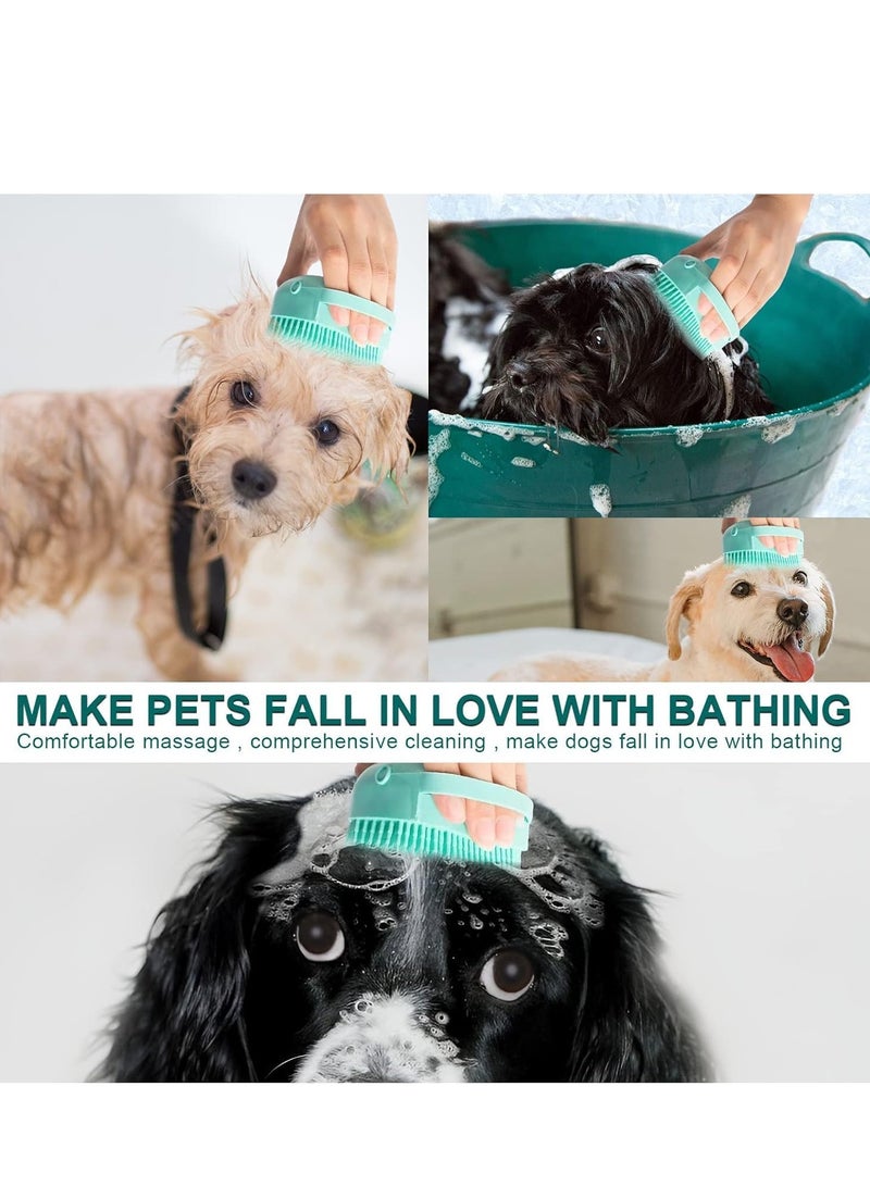 مارك ستور فرشاة حمام الحيوانات الأليفة بشعيرات سيليكون ناعمة، فرشاة تنظيف 2 في 1 للكلاب والقطط، موزع شامبو، تدليك لطيف، سهلة التنظيف، قبضة غير قابلة للانزلاق - Image 4