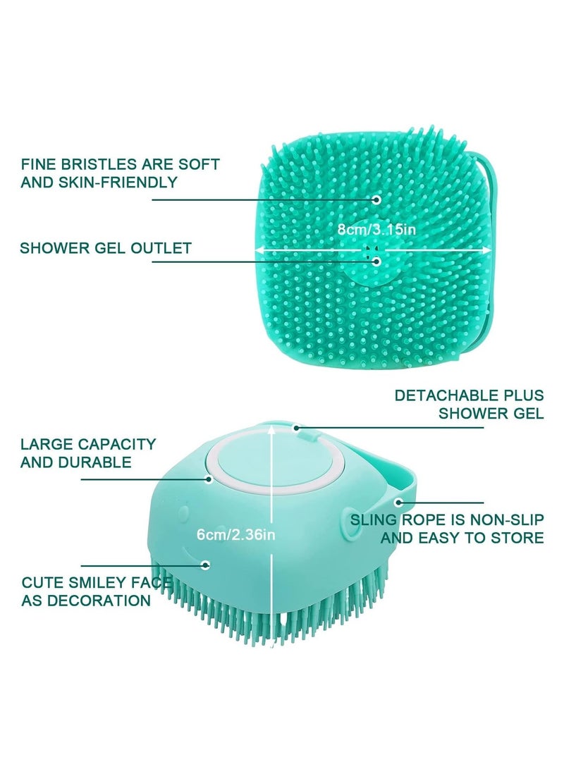 مارك ستور فرشاة حمام الحيوانات الأليفة بشعيرات سيليكون ناعمة، فرشاة تنظيف 2 في 1 للكلاب والقطط، موزع شامبو، تدليك لطيف، سهلة التنظيف، قبضة غير قابلة للانزلاق - Image 2