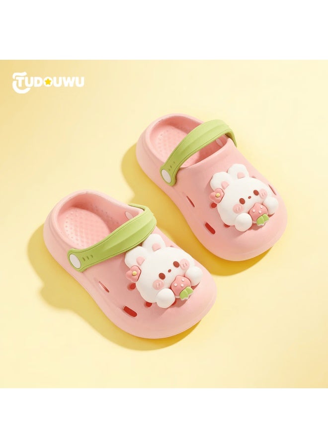 Tudouwu Kids Slippers Soft Sole Indoor Outdoor Non-slip Summer Sandals Boys Girls Baby Hole Shoes Rabbit Size 170 - Image 1