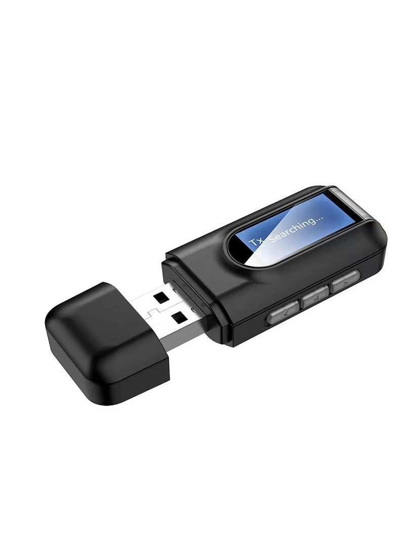 SYOSI USB Bluetooth 5.0 Transmitter Receiver for TV, Portable Wireless Bluetooth Adapter, 3.5mm Jack Audio Bluetooth Transmitter for PC, Sound Card, Car, Headphones, Speakers - Image 1