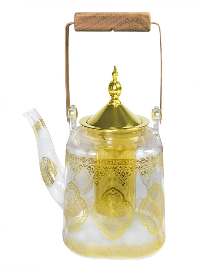 dingdaer Glass Teapot Stovetop 36 OZ/1100ml, Borosilicate Clear Tea Kettle, Tea pot with Removable Stainless Steel Infuser, Flower teaTea Leaf Teapot Maker Tea Brewer for Camping, Travel, Square - Image 1