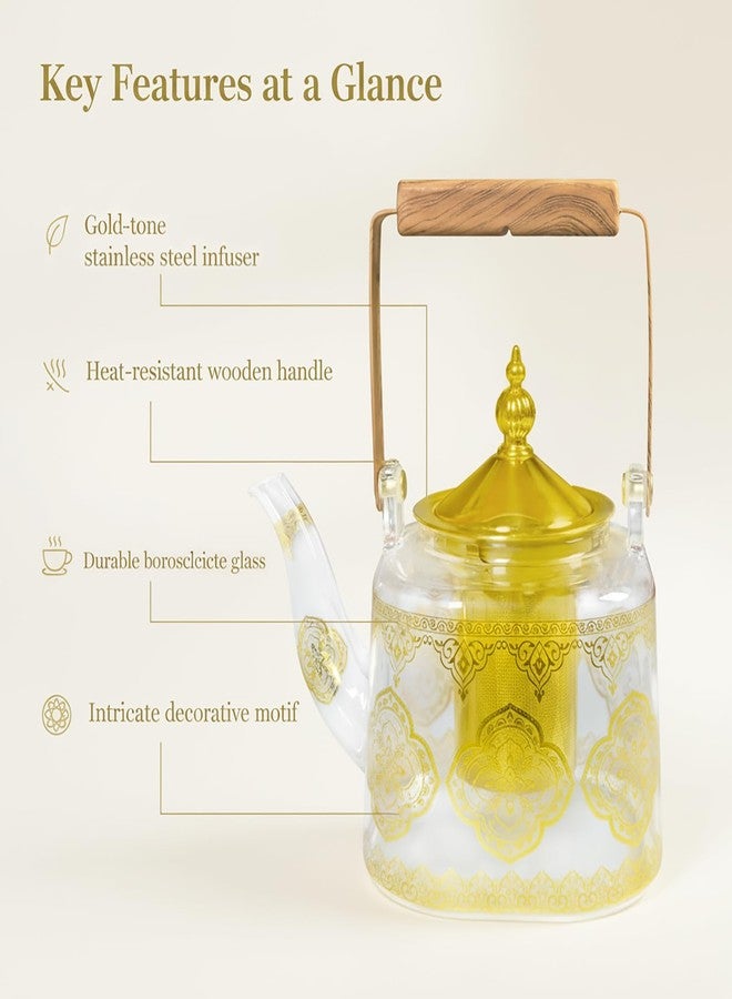 dingdaer Glass Teapot Stovetop 36 OZ/1100ml, Borosilicate Clear Tea Kettle, Tea pot with Removable Stainless Steel Infuser, Flower teaTea Leaf Teapot Maker Tea Brewer for Camping, Travel, Square - Image 4