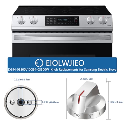 EIOLWJIEO DG94-03500A/Z for Samsung Electric Stove Knob Replacement, DG94-03500V DG94-03500W Knobs Compatible with Samung Electric Range NE63T8111SS/AA NE63T8311SS/AA NE63T8751SS/AA - Image 2