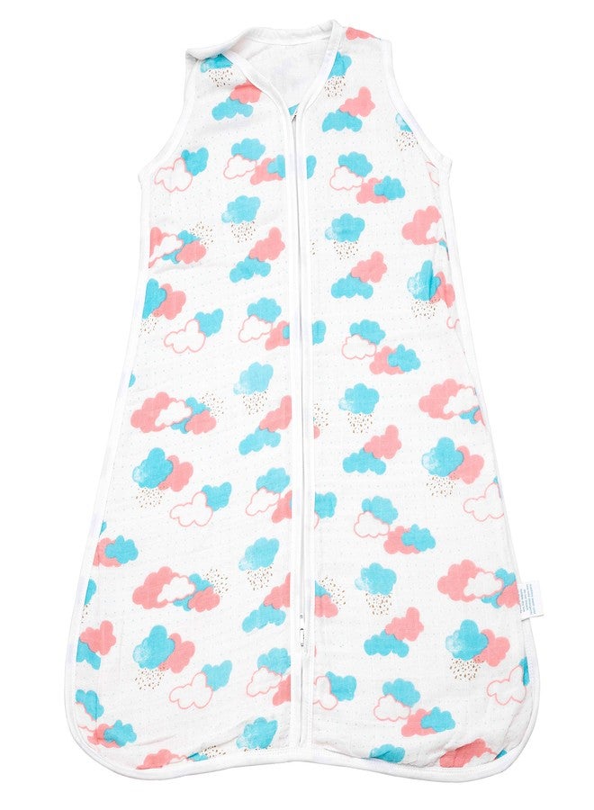 Theoni 100% Organic Cotton Muslin Sleeping Bag/Sleeping Sack - Miami Skies (0-6 Months) - Image 1