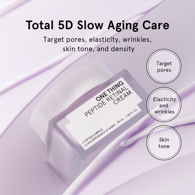 ONE THING Peptide Retinal Cream, Vitamin A, Faster Acting than Retinol, Retinaldehyde Anti Aging Face Cream, Smooths Wrinkles, Refines Pores and Improves Elasticity, Korean Skincare 1.85 fl.oz, 55ml - Image 2